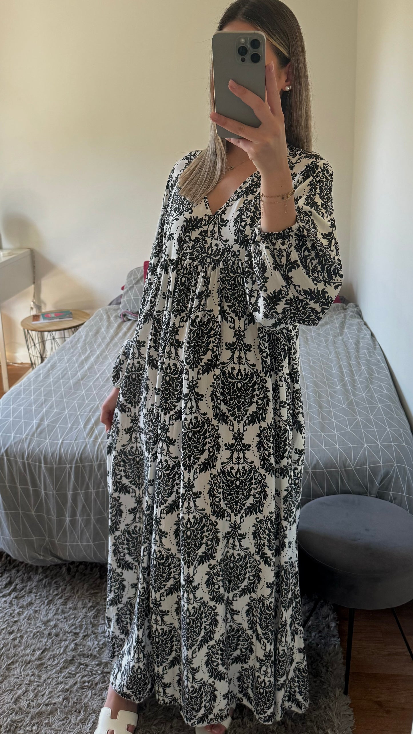 Robe motifs noirs
