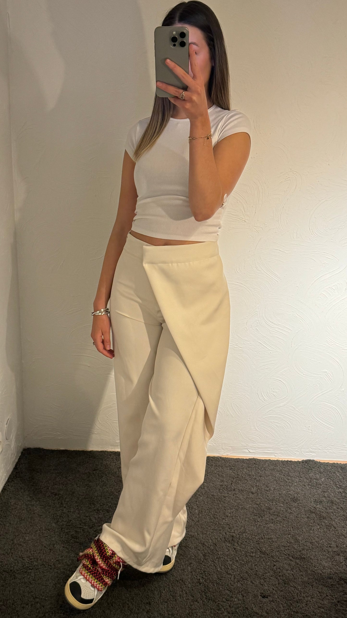 Pantalon jupe beige
