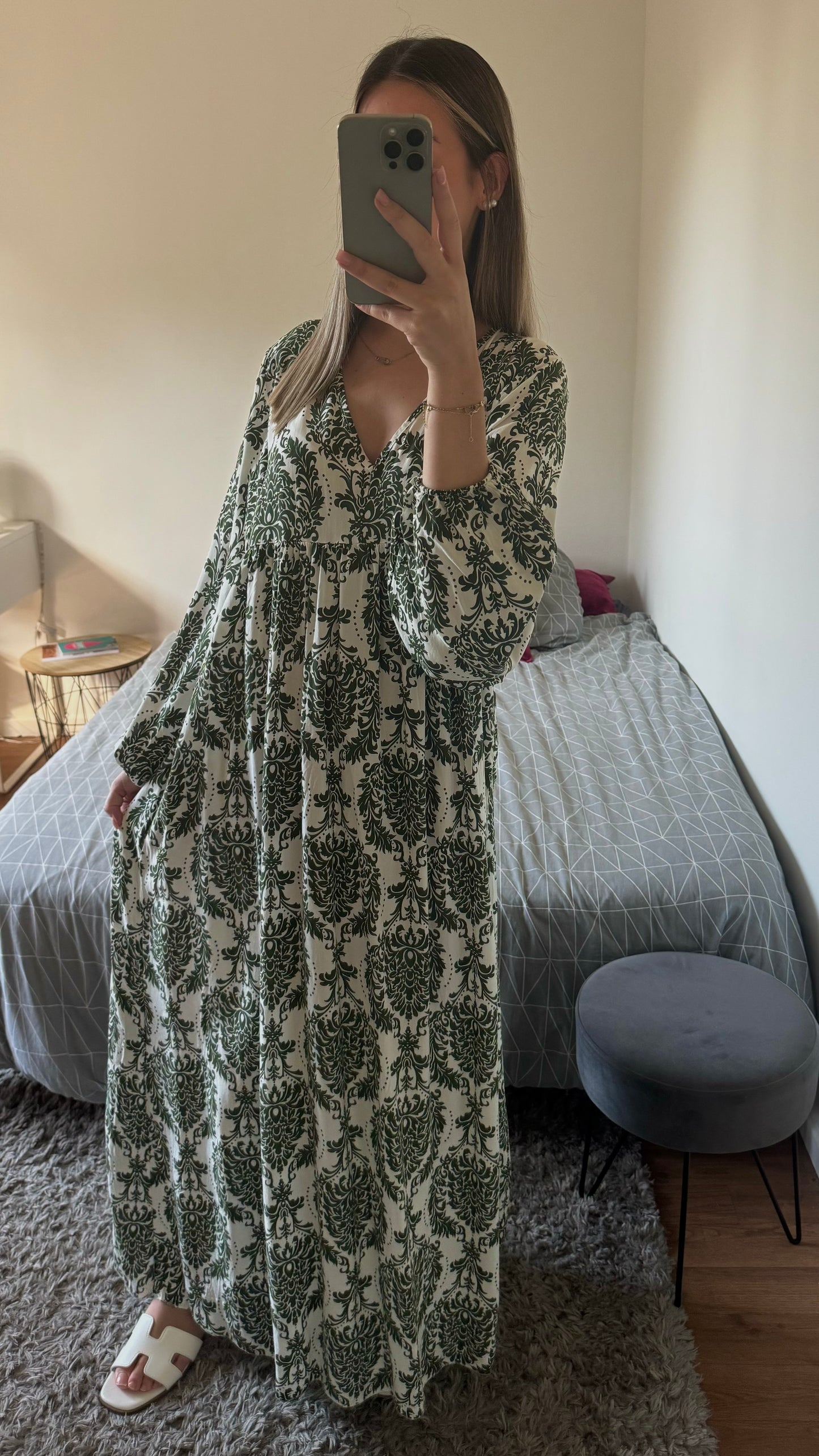 Robe motifs verts